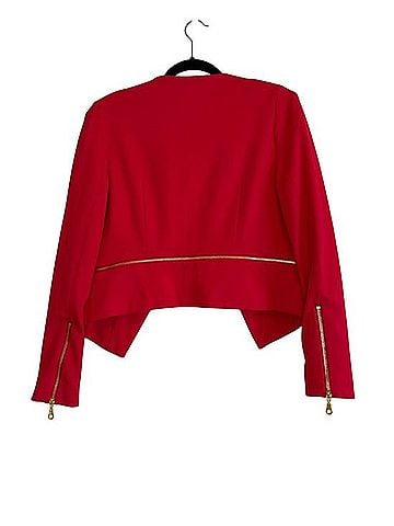 Philosophy Red Cropped Open-Front Blazer Jacket (view 2)