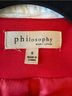 Philosophy Red Cropped Open-Front Blazer Jacket - photo 4