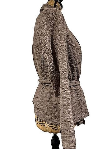 Free People Taupe Crinkled Jacket Blazer (view 2)