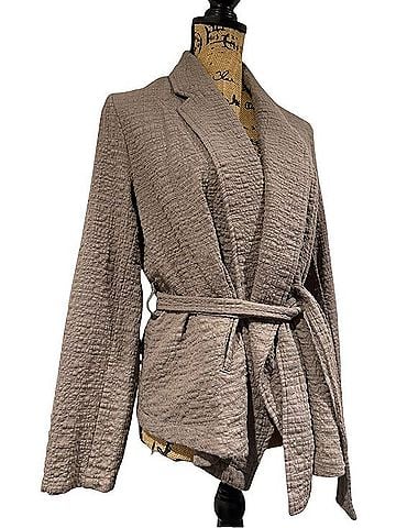 Free People Taupe Crinkled Jacket Blazer (view 1)