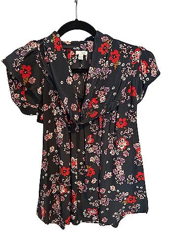 Odille Short Sleeve Silk Top (view 1)