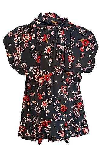 Odille Short Sleeve Silk Top (view 2)