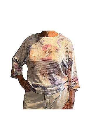 Sioni casual floral print sparkle knit sweater Pullover Sweater (view 1)