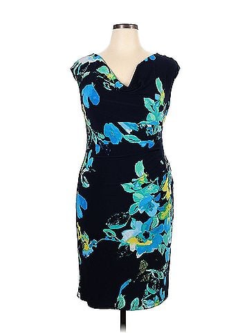 Lauren by Ralph Lauren Floral Surplice Jersey Sleeveless Dress Lauren By Ralph Lauren Cocktail Dress (view 1)