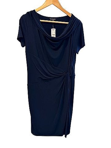 Brooks Brothers Navy Knot-Detail Midi Dress Casual Dress (view 1)