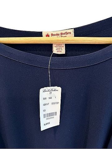 Brooks Brothers Navy Tie-Waist Midi Dress Casual Dress (view 2)