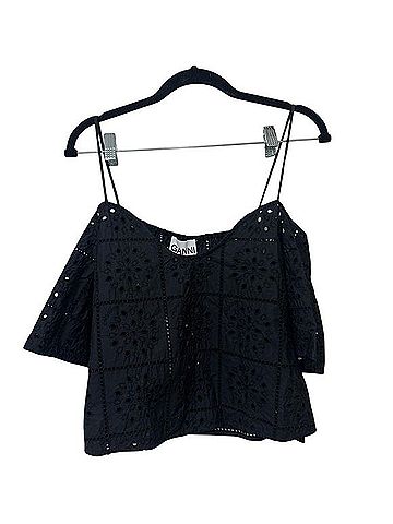 Ganni Broderie Anglaise Short Sleeve T-Shirt (view 2)