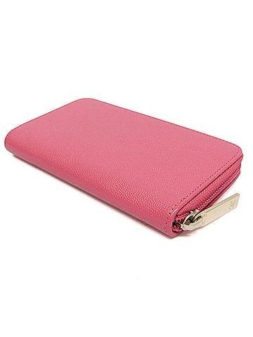 Chanel Chanel Coco Round Zipper Small Wallet Women's Grained Calfskin Middle Wallet (bi-fold) Pink (view 2)