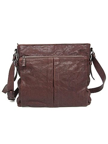 Prada Prada Triangle Logo Crossbody Bag Men's Leather Messenger Bag Brown (view 1)