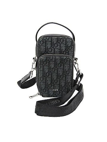Christian Dior Christian Dior Oblique Rider Micro Pouch 20BCA326YS Men,Women Jacquard,Leather Pouch,Shoulder Bag Black (view 1)