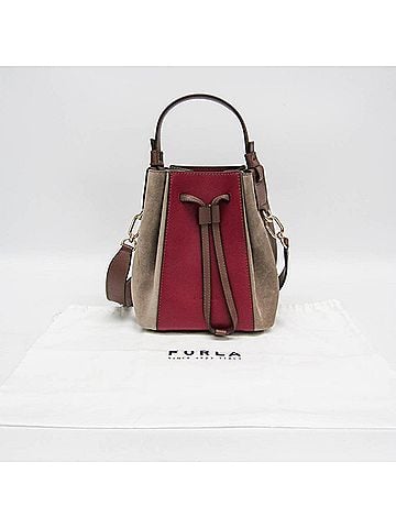 FURLA Furla Miastella Mini Bucket Bag WB00353 Women's Leather,Suede Handbag,Shoulder Bag Bordeaux,Brown (view 2)
