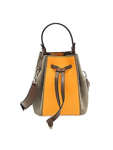 FURLA Furla Miastella Mini Bucket Bag WB00353 Women's Leather,Suede Handbag,Shoulder Bag Brown,Yellow (view 1)