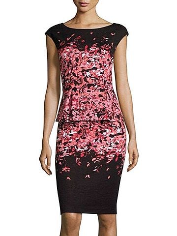 St. John Collection peplum jacquard knit Dress Cocktail Dress (view 1)