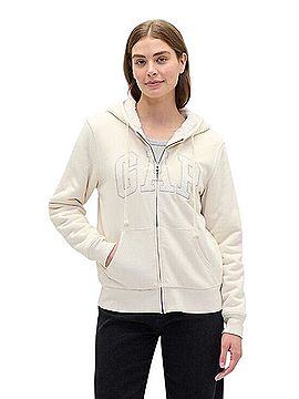Gap Factory Store Logo Sherpa Lined Zip Hoodie Zip Up Hoodie (view 1)