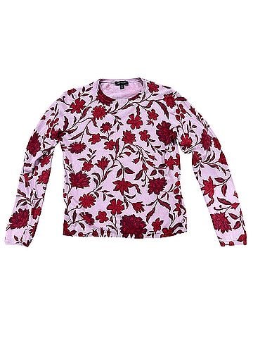 Ann Taylor Floral Crew Neck Sweater Pullover Sweater (view 1)