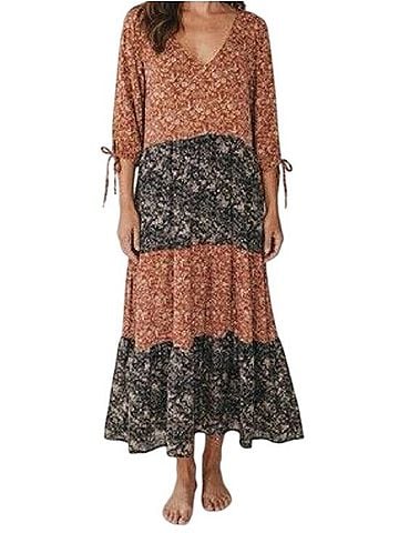 Natural Life Floral Patchwork Midi Maxi Dress Casual Dress (view 1)