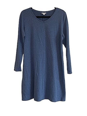 J.Jill Heather Blue Pima Cotton Modal Shift Dress Casual Dress (view 1)