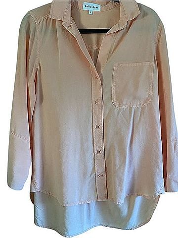Bella Dahl Peach Button-Down Shirt Long Sleeve T-Shirt (view 2)