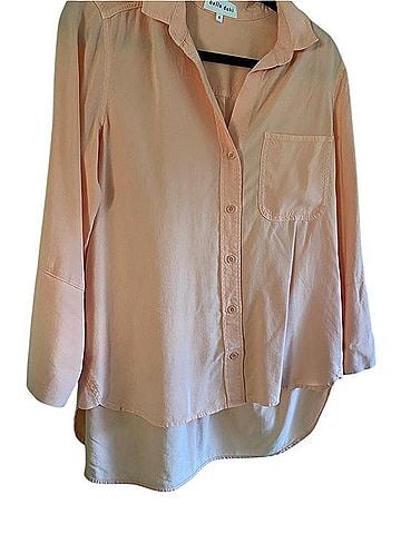 Bella Dahl Peach Button-Down Shirt Long Sleeve T-Shirt (view 1)