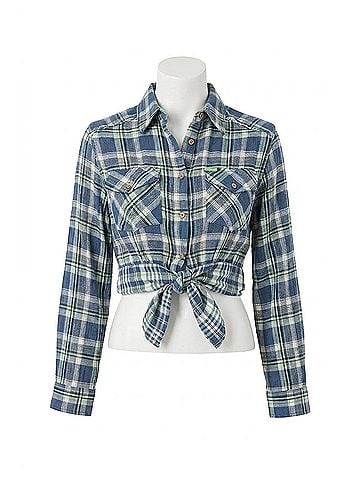 Free People First Bloom Plaid Shirt in Blue (view 1)