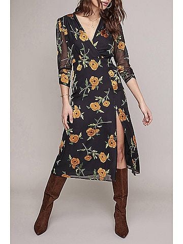 Astr Nikita Dress in Orange Blossom Floral (view 2)