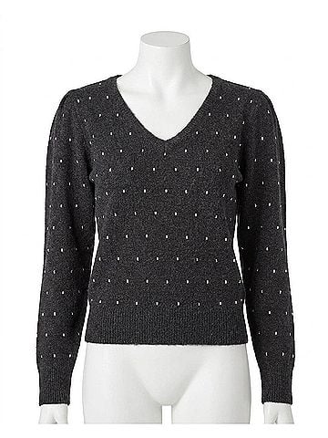 Astr Abigail Sweater in Black Jewel (view 1)