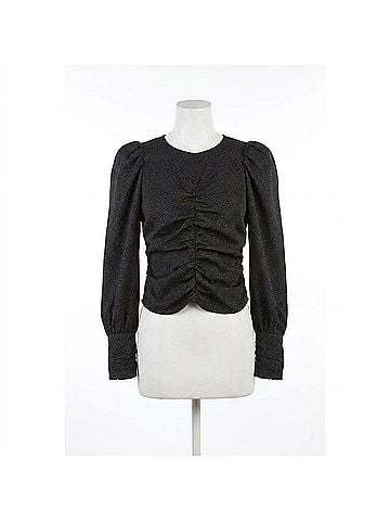 Astr Magdalene Ruched Front Top in Black (view 1)