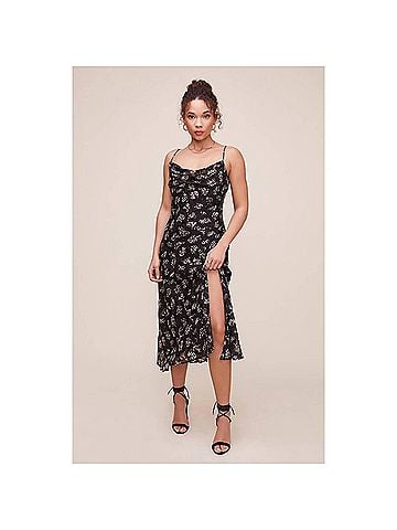 Astr Kimbra Dress in Black/Ivory Multi (view 2)