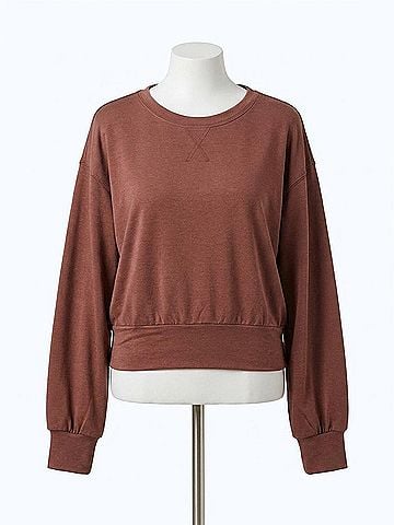 Gentle Fawn Ava Cropped Crewneck Top in Auburn (view 1)
