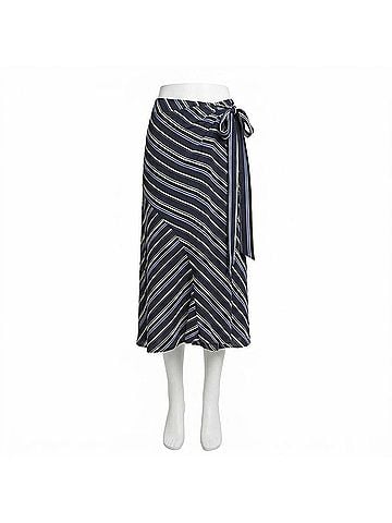 Astr Teagan Skirt in Purple &amp; Yellow Stripe (view 1)