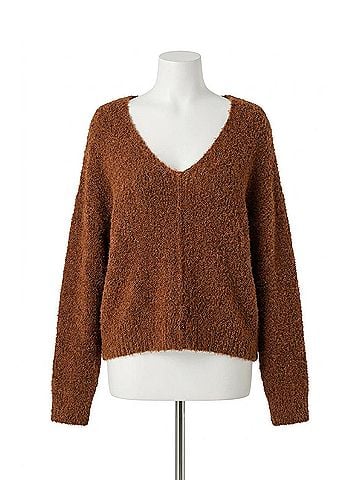 Free People Icing V-Neck Pullover in Mocha Java (view 1)