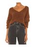 Free People Brown Icing V-Neck Pullover in Mocha Java Size S - photo 2