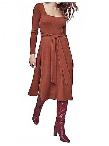 Astr Sinclair Dress in Warm Nutmeg (view 2)
