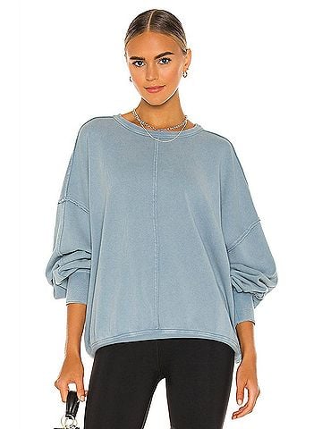 Free People Easy Does It Pullover in Bottled Blue (view 2)