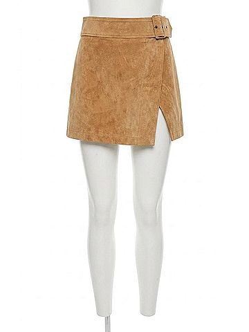Free People Ari Wrap Skirt in Camel (view 1)