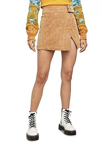 Free People Ari Wrap Skirt in Camel (view 2)
