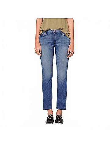 Black Orchid Denim Bardot Straight Fray Jean in Medium Blue (view 2)