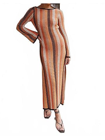 Seven Wonders Aimee Knit Midi Dress in Orange (view 2)