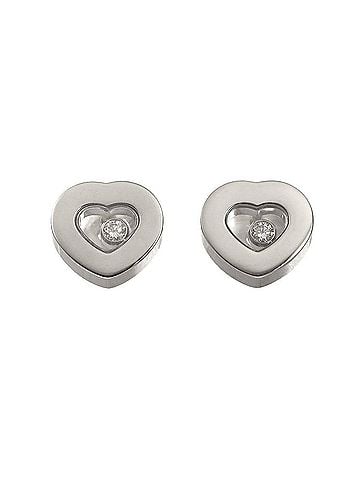 Chopard Chopard Happy Diamonds Heart Earrings, 18K White Gold (750), Pierced. (view 1)