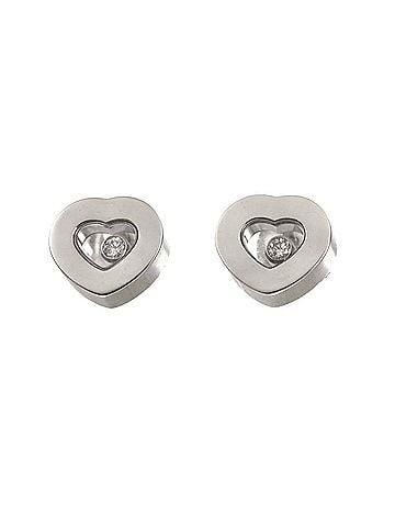Chopard Chopard Happy Diamonds Heart Earrings, 18K White Gold (750), Pierced. (view 2)