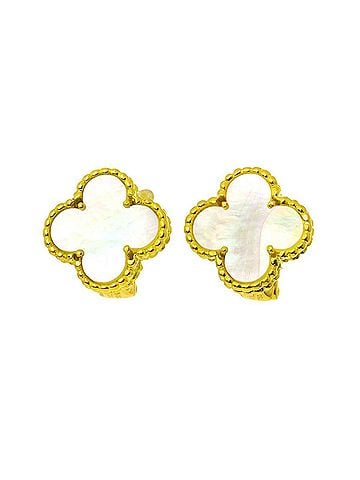 Van Cleef & Arpels Van Cleef &amp; Arpels Alhambra Shell Earrings 18K Yellow Gold 750 (view 2)