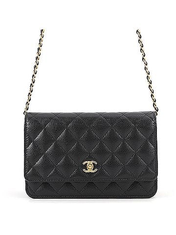 Chanel Chanel Chain Wallet Classic Matelassé Coco Mark Caviar Skin AP4241 CHANEL Black Women's WALLET (view 1)