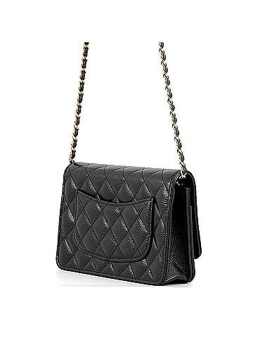 Chanel Chanel Chain Wallet Classic Matelassé Coco Mark Caviar Skin AP4241 CHANEL Black Women's WALLET (view 2)