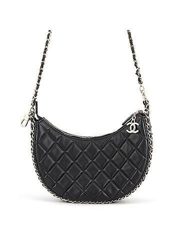 Chanel Chanel Chain Shoulder Bag Matelassé Small Hobo Coco Mark Lambskin AS3917 Black Handbag Women's CHANEL (view 1)