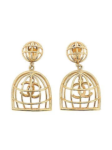 Chanel Chanel earrings, Coco Mark, birdcage motif, metal, 93A CHANEL earrings (view 1)
