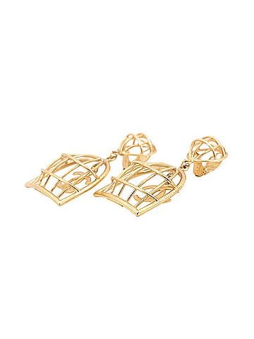 Chanel Chanel earrings, Coco Mark, birdcage motif, metal, 93A CHANEL earrings (view 2)