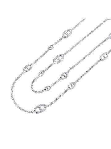 Hermès Hermes Chaine d'Ancre Farandole Necklace, SV925 Silver, Size 120, HERMES Long Farandole, (view 1)