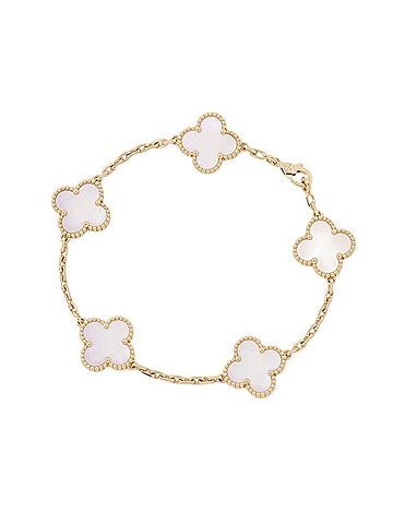 Van Cleef & Arpels Van Cleef &amp; Arpels Alhambra Bracelet, 5 Motifs, Mother-of-Pearl, 18K Yellow Gold (VCARA41800) (view 1)