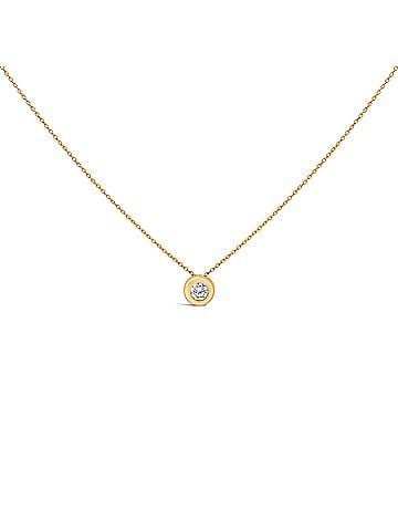 Haus of Brilliance 14K Yellow Gold 1/3 Cttw Diamond Bezel Set Bubble Pendant Necklace (view 1)