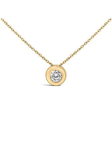 Haus of Brilliance 14K Yellow Gold 1/3 Cttw Diamond Bezel Set Bubble Pendant Necklace (view 2)